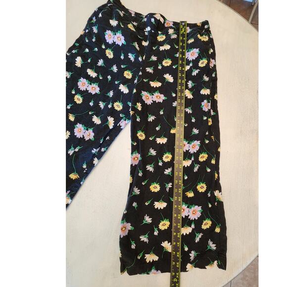 Loft Women's SZ Large Linen Floral Wide Leg Pants - Picture 8 of 8